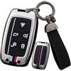 ontto Custodia per chiave auto in lega di zinco adatta per Land Rover Discovery Evoque LR4 adatta per Range Rover Sport per Jaguar XE XF F-Pace Pulsanti Smart Key case Shell Key Holder Portachiavi