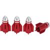 HEROFFIX Tappi Valvola 4 Pz Antipolvere Per Valvola Pneumatico 7x27mm | Colore Rosso Dimensioni 7x27mm Per Auto Moto Camion Suv Per BMW Per Toyota Per Honda Per Mercedes Per Volkswagen Ecc
