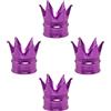 SENZEAL 4 Pezzi Tappi Pneumatici Auto Corona Antipolvere Coprivalvola Auto Universale in Lega di Alluminio Tappino Gomme per Auto Biciclette Camion Moto (Viola)