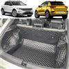 7DEEKEI Vasca per bagagliaio compatibile con VW T-Roc TROC 2017-2025 (posizione inferiore del bagagliaio), tappetini per bagagliaio (e pannelli laterali posteriori sinistro e destro), adatto ai cani