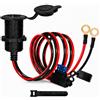 PPpanda Presa accendisigari, 12 V/24 V, impermeabile, con cavo da 1,5 m | Fusibile da 15 A, scatola da incasso da 12 Volt con O-ring per auto, moto, barca, camper, camion (collegamento diretto della