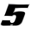 4R Quattroerre.it - 13005 - Numero Gara Adesivo per Moto 5, Nero, 10 x 13 cm