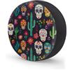 Ginfult Carino Maxican Sugar Skull copertura di scorta 15 pollici impermeabile ruota copre elastico per auto rimorchio camion
