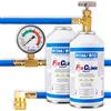 FixClima Kit di Ricarica per Climatizzatore Auto R134a R12 - 2x Gas Refrigerante (2x 170g) & Tubo di Ricarica con Manometro - per Veicoli 1994-2016 - Incl. Olio & Sigillante - Kit di Manutenzione