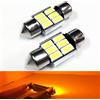 SOCAL-LED LIGHTING SOCAL-LED 2x 3022 31mm Lampadine LED a festone Canbus 6W Luce a cupola interna SMD 5730 ad alta potenza luminosa, luce mappa, Giallo (Ambra)