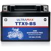 Ultra Max TTX9-BS, 12 V 8 AH 90 CCA Motorbike Powersports Battery
