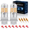 KaiDengZhe Lampadine LED P27/7W T25, 2 PZ Chip 3030 42-EX Senza Errori Canbus 3157 LED Ambra 12-36V 3057 3156 4157 Lampadina di Ricambio Retromarcia Freni Indicatori di Direzione per Auto