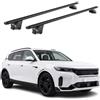 OMAC Barre Portatutto Alluminio TÜV geprüft per Nissan Qashqai J12 2021-2026 - per Rail Tetto Integrati - T Nut - Max 100 kg - 2 Schlösser Nero
