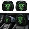 LIULINY 2 Pezzi Copri Poggiatesta Auto Universale Cranio, Divertenti Coperture per Testa per Sedili Auto per Interni SediliAuto, Decorazione di Halloween per Berlina, Camion o Veicolo, Accessorio (B)