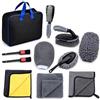 Generic Kit di pulizia per auto, set da 6, 8, 9 o 10 pezzi con asciugamani in microfibra, guanto da bagno, spazzola per pneumatici e applicatore per cera, per la cura degli interni ed esterni (set da 10 pezzi