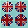 Gelz Adesivo con bandiera Union Jack, diametro 30 mm, 4 pezzi, colore: rosso, bianco e blu lucido