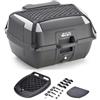 Generico GI.VI B45+ Bauletto Valigia Top case Gi vi compatibile con scooter e moto, inclusi piastra monolock schienalino e rete portoggetti