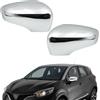 Ruolin Tappi per Specchietti Argento, Copri Specchietto Retrovisore Auto Coppia Calotte Specchio Destra + Sinistra Sostituzione per Renault Clio 4 Captur Zoe