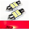 SOCAL-LED LIGHTING SoCal-LED 2X 3022 31mm Lampadine LED a Festone Canbus 6W Luce a Cupola Interna SMD 5730 ad Alta Potenza Luminosa, Luce Mappa, Rosso