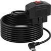 Xevtrak Cavo USB OBD-2 per Dashcam, kit di alimentazione con interruttore modalità ACC, adattatore a USB-C connettore 90 gradi, cavo Dashcam modalità parcheggio automatico e uscita 5 V 3 A, lunghezza