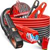 MASKO® - Cavo di avviamento per motori a benzina e diesel, 6/ 12/ 24 Volt, cavo di avviamento per auto e moto, in rame, con guanti e borsa per il trasporto, 2 cavi lunghi 4 m e spessi 30 mm² a 1500 A