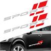 JNNJ 2 Pezzi Sportivo Adesivi Auto, Adesivo Laterale Porta Dell'auto, Accessori Esterni Decorazione Impermeabile Universali per Autoveicoli Camion Moto Paraurti Porta Maniglia Finestra(Bianco Rosso)