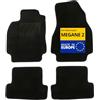 DBS - Tappetini per auto - su misura per Megane 2 (2002-2011) - Tappetini antiscivolo per auto - Moquette Galaxy - 4 pezzi, nero