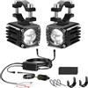 Luocute Faretti LED per Moto, 2 Pezzi, 40W 6000K Luce Bianca 4000LM Faretti di Guida con Supporti Regolabili e Cablaggio Antipioggia, per Guida Fuoristrada Universale per Camion ATV Suv