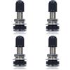 AUMEL 4 pezzi Auto Moto Pneumatico Valvola Auto Universale Tubeless Aste Metallo con Cappuccio Antipolvere per Pneumatici Moto