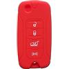 Tech11 Cover Chiave in Silicone Compatibile con Jeep Renegade - Protezione Antiscivolo e Antigraffio per Telecomando Auto, Design Ergonomico con Accesso Completo ai Pulsanti (Rosso)