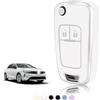 TOOMUME Cover Chiave Auto per Opel Vauxhall Corsa E D Adam Astra J Mokka X | Silicone Morbido, Antiurto, Anticaduta, Antigraffio, Custodia Protettiva Chiave per Insignia A Zafira C Meriva B, 2 Tasti