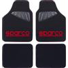 Sparco Set Completo tappetini universali Auto Moquette Nero/Rosso Poliestere