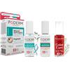 PODERM - 3 PRODOTTI - MICOSI DELLE UNGHIE TRATTAMENTO 3 in 1 | Smalto colorato Rosso vivo TEA TREE | BIO | Trattamento professionale mani/piedi | Facile e rapido | Swiss Made