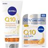 NIVEA Q10 Skincare Kit con Anti-Rughe Energy Crema Giorno Illuminante SPF 15 50 ml e Siero-Lozione Corpo Rassodante + Energizzante 200 ml, Antirughe viso e rassodante corpo, Pelle spenta e stanca