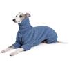 ESCCBOO Pigiama in morbido pile per cani levrieri italiani, Whippet, Lurcher, Galgo, a collo alto, in caldo pile, tutina per cani, cappotto, Jammies, tuta, pagliaccetto (blu, L)
