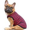 iChoue T-shirt a righe con bulldog francese, 100% cotone traspirante, per cani di taglia media, canottiere Frenchie Pug English Boston Terrier Pitbull, strisce rosse e blu, taglia L