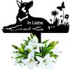 Wondramble Pietra tombale per esterni, decorazione per cani resistente alle intemperie, spina da giardino, lavagna commemorativa (25 cm, cani 1)