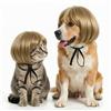 Generic Divertente parrucca regolabile per cani e gatti, realistica, 3D, tagliabile, con fascia elastica, taglio di capelli fai da te per Halloween, Natale e cosplay, adatta per animali domestici di piccola e