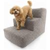 Muralo Scaletta per Cani di Piccola Taglia e Gatti - Scala 30 cm con 3 Gradini, Antiscivolo, Fino a 17 kg, Tessuto Bouclé Lavabile, Accesso a Letto, Divano e Poltrona (Grigio)