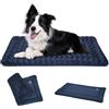 EMPSIGN Materassino Reversibile per Cani Lavabile in Lavatrice,92x61x2,8cm | blu marino, lettino animali invernale estivo, leggero compressibile, per gatti e cuccioli, ideale per casa, auto e gabbia