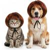 Generic Divertente parrucca regolabile per cani e gatti, 15,2 cm, realistica, 3D, tagliabile, con fascia elastica, taglio di capelli fai da te per Halloween, Natale e cosplay, adatta per animali domestici di