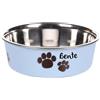 Mainely Personalizzabile ciotola per cani in acciaio inox 450ml S azzurro chiaro- con anello antiscivolo e stabile- per cani di piccola taglia- personalizzata con il nome- Petslino