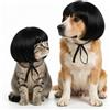 Generic Divertente parrucca regolabile per cani e gatti, 15,2 cm, realistica, 3D, tagliabile, con fascia elastica, taglio di capelli fai da te per Halloween, Natale e cosplay, adatta per animali domestici di