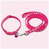 Generic Set di collare e guinzaglio per cani in nylon regolabile con guinzaglio da 1,2 m, comoda corda di trazione per cuccioli per cani e gatti (rosa)