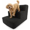 Muralo Scaletta per Cani di Piccola Taglia e Gatti - Scala 30 cm con 3 Gradini, Antiscivolo, Fino a 17 kg, Tessuto Bouclé Lavabile, Accesso a Letto, Divano e Poltrona (Nero)