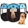 EUBSWA Recinto Cani da Interno, 74x74x43cm Recinto per Gatti, Box Pieghevole per Cane, Gabbia per Gatto Esterno, Box per Cucciolo Gattini Conigli, Blue
