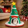 Generic Cuccia Grotta Per Gatti Albero di Natale Antiscivolo Lavabile | Cuccia Tenda per Gatti per Per Cani Piccoli Interno Decorazione Casa Camera Soggiorno Inverno Appartamento