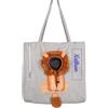 Custom Borsa a tracolla per animali domestici con ricamo personalizzato per gatti e cani di piccola taglia, nome personalizzato e simpatico trasportino a forma di leone con design affiorante, zaino