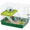 FERPLAST Gabbia Roditori HAMSTER DUO per Criceti, in Metallo, Accessori inclusi: Mangiatoia, Beverino, Casetta, Ruota, Ripiano, Scaletta. 46x29xh37,5cm