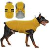 Hjumarayan Cappotto invernale per cani, foderato in pile, caldo, con foro per imbracatura, riflettente, trapuntato, impermeabile, per cani di taglia grande, Golden Retriever, montagna del Bernese
