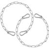 Generic 2 catene per cancelli, in acciaio inox, da 50 cm, per esterni, con moschettoni, chiusura a catena per recinzione esterna, cortile, fienile, cavallo, capra, stalla per cani (argento, 3 mm di spessore)