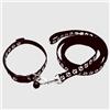 Generic Set di collare e guinzaglio per cani in nylon regolabile con guinzaglio da 1,2 m, comoda corda di trazione per cani e gatti (nero)