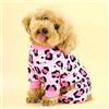 Generic Tuta per cani con motivo leopardato a quattro zampe, tuta intera per animali domestici, taglia S, M, L, abbigliamento per cuccioli, morbido e leggero, rosa, M