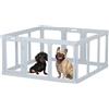 Gardner Pet Recinto per Cani in Acrilico Trasparente, 12 Pizzi, Grigio | Antigraffio e Antiscivolo, Parco Modulare Interno Esterno per Cuccioli, Gatti, Conigli e Animali Piccoli, Facile da Pulire