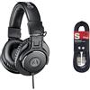 Audio-Technica M30x Cuffie professionali da studio per la registrazione in studio, i creatori, i podcast e l'ascolto quotidiano. & Stagg Cavo di Alta Qualita XLRf a XLRm Plug Microphone, 6 m, Nero